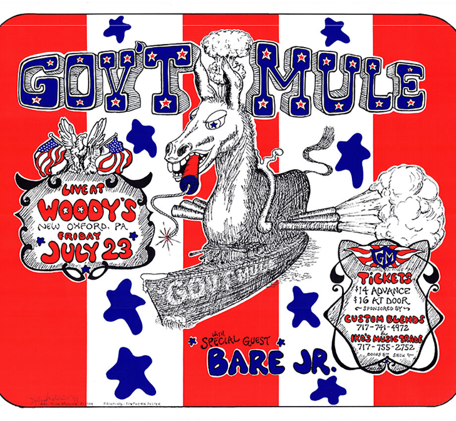 Gov't Mule Live at Woody's Nightclub Artwork by Johnny 'Mo' Mollica